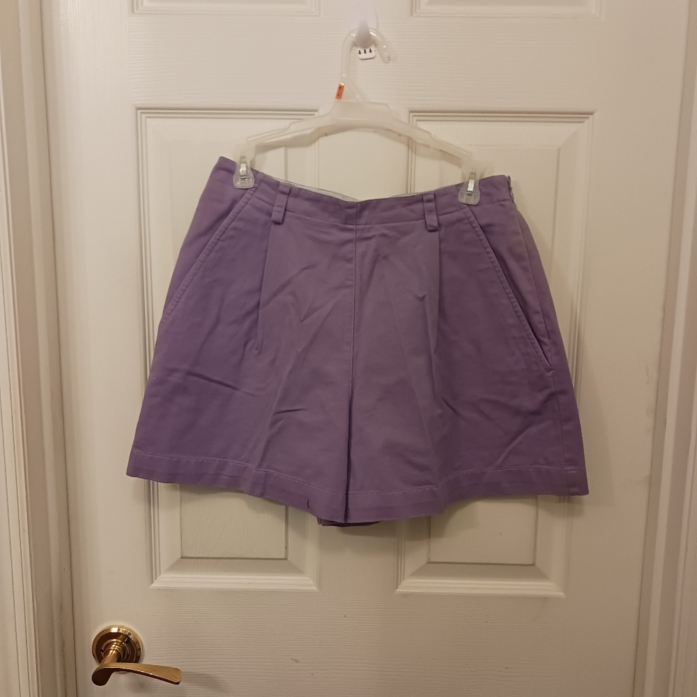 Vintage Lizsport Women's Wide Leg Shorts High Rise Size 10P Lilac Beachy Summer